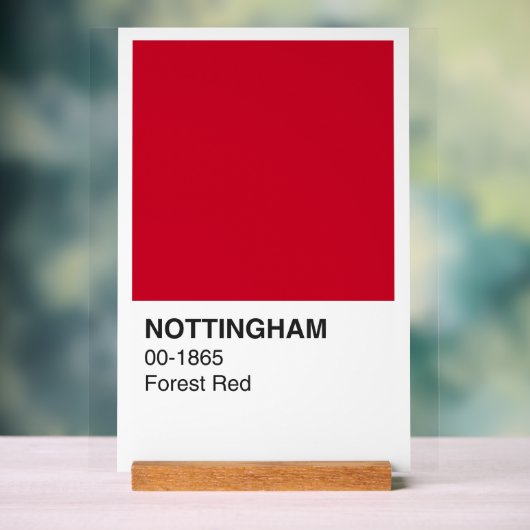 Nottingham Red Forest - Witte achtergrond Acryl Bord (Neutraal)