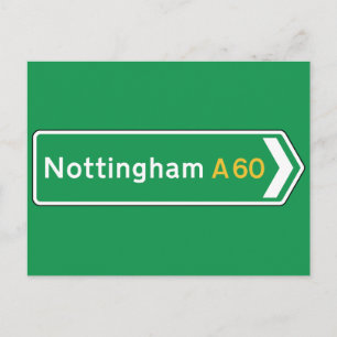 Nottingham, UK Road Sign Briefkaart