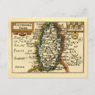 Nottinghamshire County England Oude antiquarische  Briefkaart