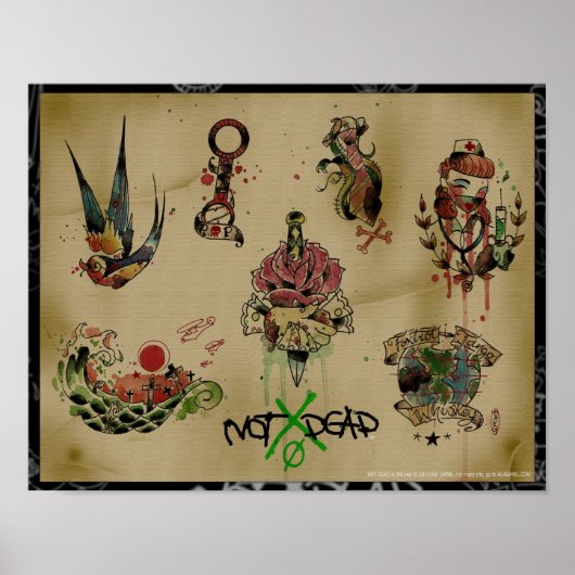 NOTxDEAD tattoo Flash-poster Poster (Voorkant)