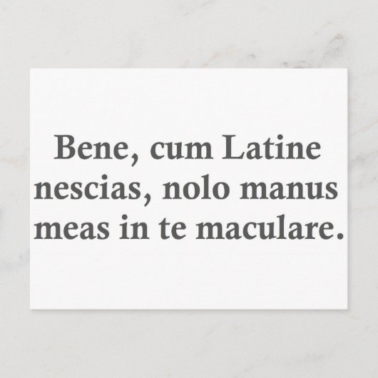 Nou, als je gewoon Latijn niet begrijpt....... Briefkaart (Voorkant)
