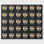 Nou, Bowl me neer. Grapny Bowling Pun Dark BG Cadeaupapier (Vlak)