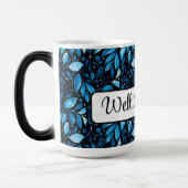 "Nou, daar" Aangepast zwart-blauw botanisch Magische Mok (Links)