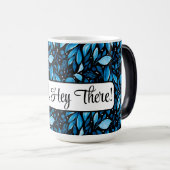 "Nou, daar" Aangepast zwart-blauw botanisch Magische Mok (Voorkant rechts)