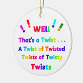 Nou, dat is een verrassing! keramisch ornament (Links)