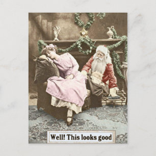 Nou! Dit ziet er goed uit - Creepy Santa Briefkaart