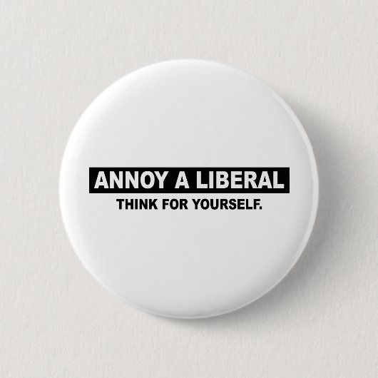 NOU EEN LIBERAL. DENK VOOR UZELF RONDE BUTTON 5,7 CM (Voorkant)