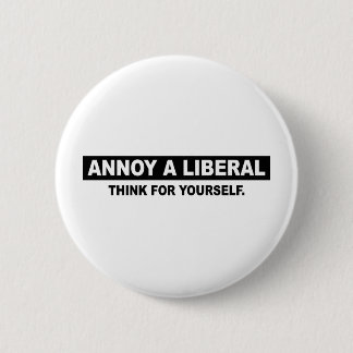 NOU EEN LIBERAL. DENK VOOR UZELF RONDE BUTTON 5,7 CM