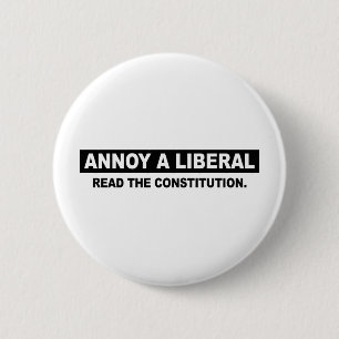 NOU EEN LIBERAL. LEES DE GRONDWET RONDE BUTTON 5,7 CM