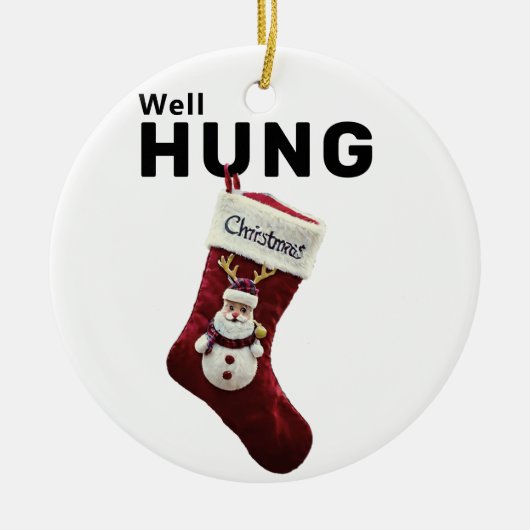 Nou gehangen grappig Ornament, ondeugende Humor ke Keramisch Ornament (Voorkant)