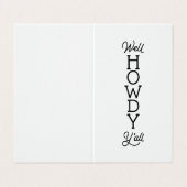 Nou, howdy jullie allemaal vriendelijke groet zuid visitekaartje (Buitenkant ongevouwen)