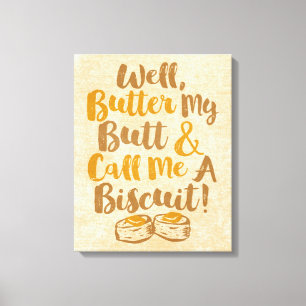 Nou, sla m'n buik en noem me een koekje. canvas afdruk