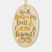 Nou, sla m'n buik en noem me een koekje. keramisch ornament (Links)