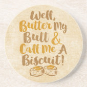 Nou, sla m'n buik en noem me een koekje. zandsteen onderzetter (Voorkant)