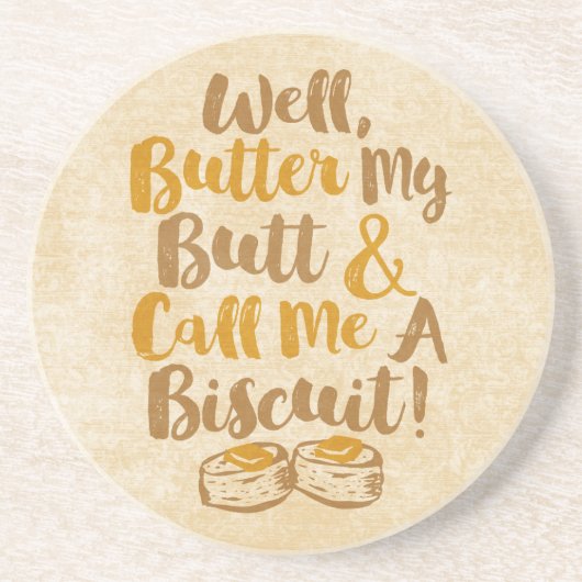 Nou, sla m'n buik en noem me een koekje. zandsteen onderzetter (Voorkant)