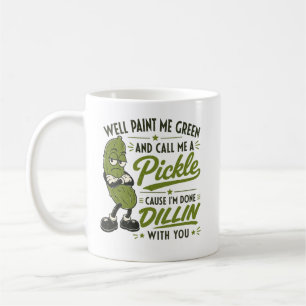 Nou, verf me groen en noem me een grappige augurk koffiemok