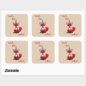 Nou, voor de vossen! Grappige woordspeling leuk  Vierkante Sticker (Vel)