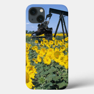 Nou, VS, Colorado, Zonnebloemen, Olieboortoren iPhone 13 Hoesje