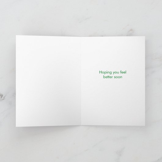 Nou wensen, hoop dat je rug snel beter voelt gedic kaart (Binnen)