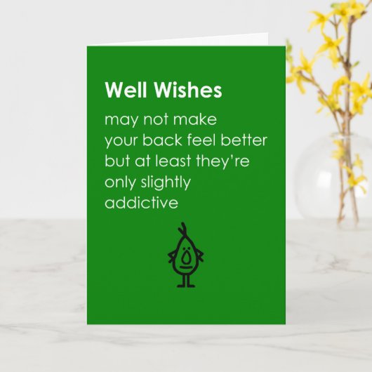 Nou wensen, hoop dat je rug snel beter voelt gedic kaart (Gele Bloem)