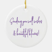 Nou wensen & mooie bloemen keramisch ornament (Achterkant)