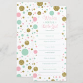 Nou, wil Kaart, Baby shower, Faux Glitter (Voorkant / Achterkant)
