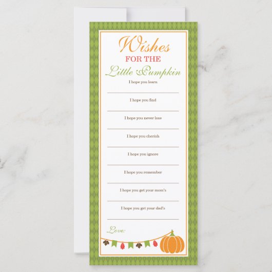 Nou wil Kaart, Baby shower, kleine pompoen (Voorkant)