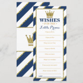 Nou, wil Kaart, Baby shower, Prins, Faux Gold (Voorkant / Achterkant)