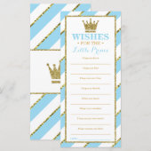 Nou, wil Kaart, Baby shower, Prins, Faux Gold (Voorkant / Achterkant)