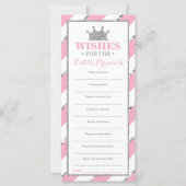 Nou, wil Kaart, prinses Baby shower Faux Silver (Voorkant)