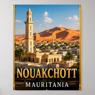 Nouakchott woestijnkust en Sahara-geest Poster