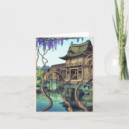 Nouet Noel Kameido shin hanga japans landschap Feestdagen Kaart (Voorkant)