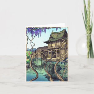 Nouet Noel Kameido shin hanga japans landschap Feestdagen Kaart