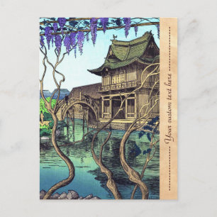 Nouet Noel Kameido shin hanga japans landschap Feestdagenkaart