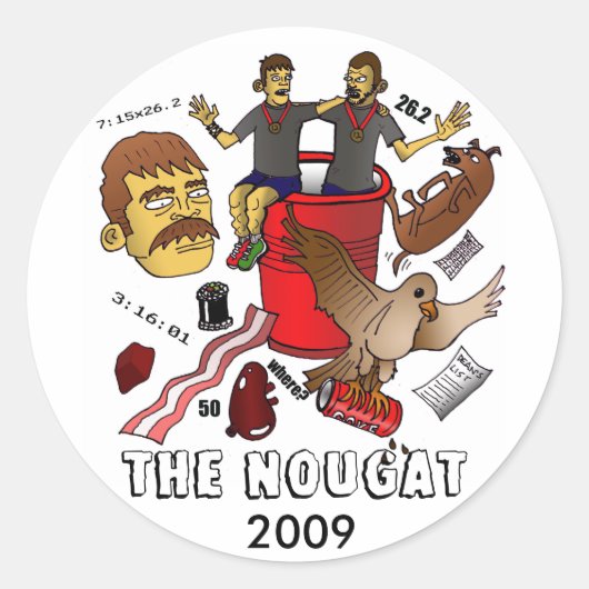 Nougat12 kopie, DE NOUGAT, 2009 Ronde Sticker (Voorkant)