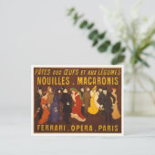 Nouilles, macaronie. Ferrari, Opéra, Parijs. Briefkaart (Staand voorkant)