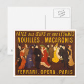 Nouilles, macaronie. Ferrari, Opéra, Parijs. Briefkaart (Voorkant / Achterkant)