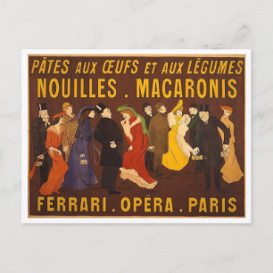 Nouilles, macaronie. Ferrari, Opéra, Parijs. Briefkaart