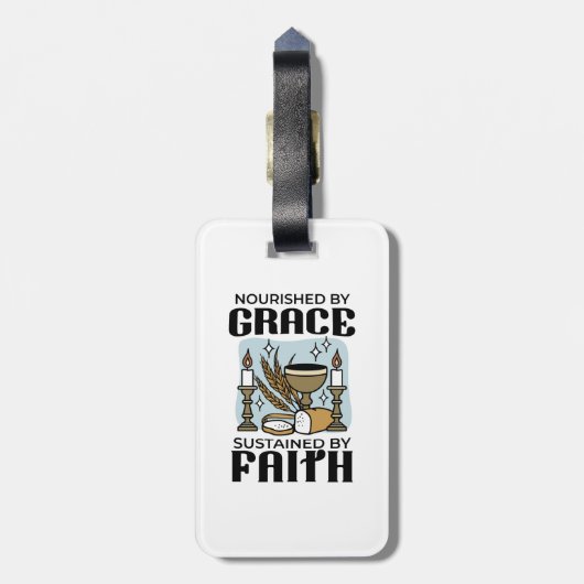 Nourished by Grace, Sustained by Faith Design Bagagelabel (Achterkant verticaal)
