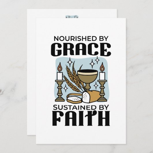 Nourished by Grace, Sustained by Faith Design Feestdagenkaart (Voorkant / Achterkant)