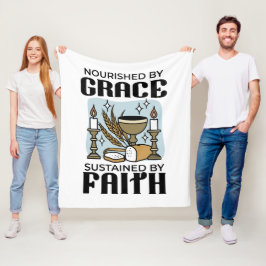 Nourished by Grace, Sustained by Faith Design Fleece Deken