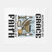 Nourished by Grace, Sustained by Faith Design Fleece Deken (Voorkant (Horizontaal))