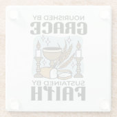 Nourished by Grace, Sustained by Faith Design Glazen Onderzetter (Achterkant)