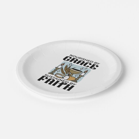 Nourished by Grace, Sustained by Faith Design Papieren Bordje (Gekanteld)
