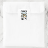 Nourished by Grace, Sustained by Faith Design Vierkante Sticker (Tas)