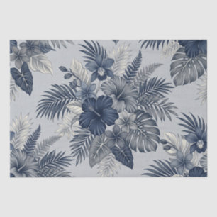 Nourison Aloha Bloem Floral Blauw & Grijs Tissuepapier