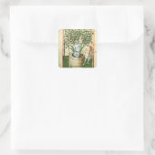 Nouv Acq Lat Gathering en persen van druiven Vierkante Sticker (Tas)