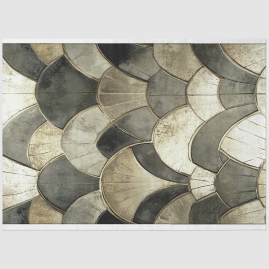 Nouveau Art Deco Herhalingspatroon Achtergrond teg Tissuepapier (Voorkant)