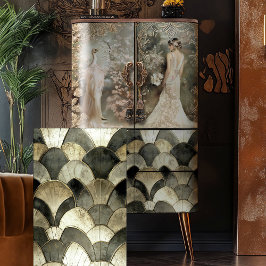 Nouveau Art Deco Herhalingspatroon Achtergrond teg Tissuepapier