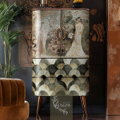 Nouveau Art Deco Herhalingspatroon Achtergrond teg Tissuepapier